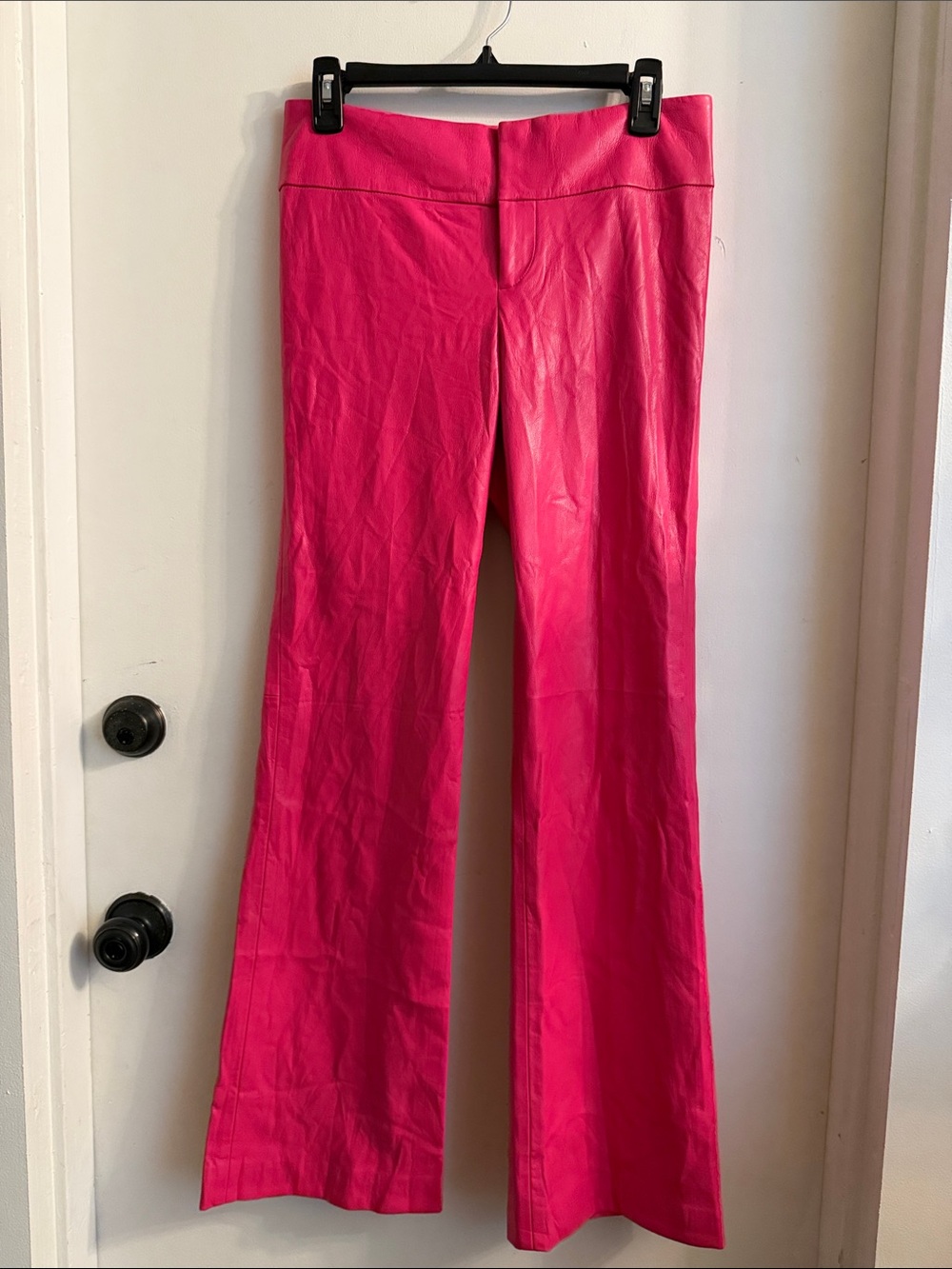 Alice + Olivia Pink Olivia Vegan Leather Bootcut Pants size 6